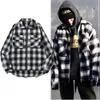 jacka designer lyxig toppversion flanell svartvit rutig retro verktygsdragare dragk￶ja fr￥ga high street trend p￤ls