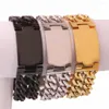 Länkarmband 23mm charmig spansk silverfärg/guld/svart färg 316L rostfritt stål armband armband trendiga smycken 8.66 "