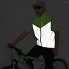 Motosiklet Giyim Wosawe Yansıtıcı Ceket Yüksek Görünürlük Söğretsiz Koşu Güvenlik Forması Nefes Alabilir Yelek Gece Yürüyüş Binicilik Ceket