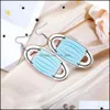 Dangle Chandelier Creative Mask Drop Earrings For Women Pu Leather Tissue Paper Dangle Charm Hoop Earring Fashion Party Je Lulubaby Dhp1A