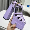 Designer Womens Luxury Square Toe Solid Color Sandals Breattable Waterproof High Heel