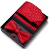 Bow Ties 35 couleurs Cadeau de vacances en gros de haute qualité pour hommes cravate en soie et bouffée de pointes de poche