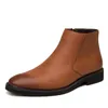 Botas primavera moda masculina com zíper e bico fino vestido com cunha sapatos casuais