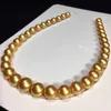 Beaded Necklaces Gold Beads Beads Necklace Perfect Circle 814mm Huge Luxury Pearl Highend Party Gift301f9878573