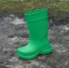 Top designer rain boots rubber round head luxury waterproof jointly bold color palettes