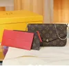 أعلى 3pcs مجموعة النساء الأكياس المصممة الفاخرة حقيبة يد Pochette Felicie حقيبة جلدية حقيقية حقائب اليد الكتف قابض محفظة التسوق