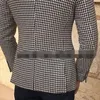 Herenpakken Blazers Houndstooth Plaid Casual Blazer voor mannen Jasje met 2 zijsplitten Slim Fit Mannelijke jas Mode Kleding Collectie 220912