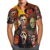 Camicie casual da uomo Halloween 3D Beach Hawaiian 2022 Summer Horror Camicia manica corta Streetwear Oversize 5XL Camisa Social