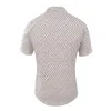 Polos Fashion Herringbone imprim￩ hommes Shirts ￠ manches courtes ￠ manches d￩contract￩es