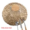 Placemats Round Table Grass Cushion Woven Heat Resistant Kitchen Gadget Tools Cup Mat Eco-friendly Straw Braid 0913