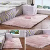 Carpets White Long Hair Fashion Bedroom Carpet Faux Fur Rug Bedside Rugs Rectangle Sheepskin Area Shaggy Silky Plush
