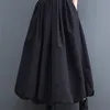 Skirts Black Vintage High Waist Pleated Skirt Women Plus Size Fashion Drawstring Loose Casual Midi Clothes Autumn Winter 220913