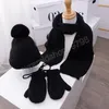 3PCS Winter Baby Hat Scarf Gloves Set Plush Lining Warm Kids Beanie Neck Warmer Snow Outdoor Children Caps for Girls Boys 1-5Y