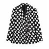 Frauen Zweiteilige Hosen Frau Elegante Schwarze Schlanke Polka Dot Blazer Anzug Frühling Damen Hohe Taille Flare Hosen Anzüge Damen Streetwear 2 Stück Sets 220913