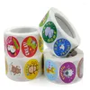 Gift Wrap 500Pcs 25mm Round Cartoon Cute Animals Thank You Stickers Lovely Labels Teachers Reward Handmade Sealing
