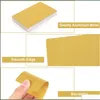 Заготовки для сублимации Пустые металлические визитные карточки для заготовок для сублимационных карточек Белый Sier Gold 0,24 мм Алюминий Имя Подарок Vip Drop Доставка Dhiaa