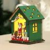 Décorations de noël lumière LED maison en bois cabine lumineuse joyeux arbre pour la maison ornements de noël bricolage cadeau année 2022