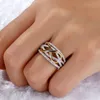 خاتم الحب اللانهائي الساطع Zircon bowknot رسالة 8 حلقات الوعد الأبدية للمرأة