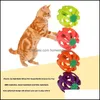 Cat Toys Cat Toys 18 PCS Colourf Pet Kitten Play Balls With Jingle Lightweight Bell Pounce Chase Rattle speelgoed voor drop -levering 2021 Ho DHBJE