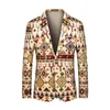 Men's Suits 2022 Fashion Men's Casual Boutique Business Holiday Flower Suit / Male Slim Floral Blazer Jacket Coat