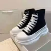 Tread Slick Boots Platform Leathers Luxe Designer Leather Canvas veter rubber ronde tenen Fashion286A254Q Dames Men Lining L0QS#