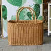 Storage Baskets Home Shopping Hand Vegetable Decorative Woven Flower Arrangement Imitating Rattan Picnic Bag 220912