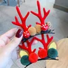 Kersthaarclips voor meisjes schattig herten oor haarspelden Kids Xmas Antler Hairspin Bronrete Hair Accessoires