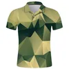 Herenpolo's tops camouflage3d geprinte zomer shirt kinderen mode streetwear revers reve mouw heren kleding cool homme harajuku