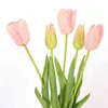 Faux Floral Greenery 5PcsBouquet New Style Silk Tulip 56Cm Artificial Flower Real Touch Plant For Wedding Christmas Decoration Home Yarn Decor J220906