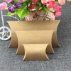 Emballage cadeau 50pcs boîtes d'oreiller en papier boîte-cadeau vierge boîte de rangement Kraft boîtes d'emballage en papier pour bijoux/artisanat/savon artisanal 220913