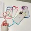 Two color gradient Metallic dazzle Phone Cases For iPhone 14 14Pro 13 12 11 prevention shells