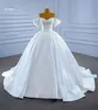 Sweetheart Wedding Dress Luxury Simple Heavy Beaded Sequins Lace Up Off Shoulder SM67397