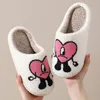 Slippers Autumn Winter Fulffy Fur Plush Fleece Flat Love Heart Sweet Indoor Cotton For Couple Shoes 220913