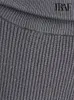 Coletes femininos traf mulheres moda frontal zip listrado sweater listrado sweater vintage alto pescoço com mangas de mangas fêmeas cistas chiques 220913