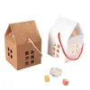 Geschenkwikkeling 20/50pcs Kraft Paper Wedding Favor Boxes draagbare cadeauzakken Kleine huisvormige snoepverpakkingsdoos Verjaardagsbenodigdheden Party Decor 220913