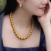 Beaded Necklaces Gold Beads Beads Necklace Perfect Circle 814mm Huge Luxury Pearl Highend Party Gift301f9878573