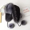 Berets Natural Fur Bomber Hat Winter Warm Women Fluffy Genuine Earflap Caps Luxury Quality Russian Lady Real