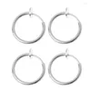 Hoop Earrings 4Pcs Clip On Fake Non-pierced Nose Rings Lip Ear Body Jewelry