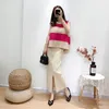 Women's Tracksuits Pleated Solid Tone Suit Women's 2022 Summer Loose Fashion Wide Leg Pants Color Matching Two-piece Set