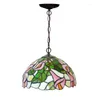 Pendant Lamps Retro Rustic Rural Kitchen Island Tiffanylamp Led E27 Hanging Lights Stained Glass Lamp Light For Dining Room Bedroom