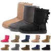 Mode Luxe Femmes Designer Chaussures Bottes Australiens Cheville Bottines En Plein Air Hiver Neige Fourrure En Cuir Botte Gris Rose Noir Bleu Marine