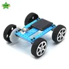 Wholesale- MINIFRUT Green 1pcs Mini Solar Powered Toy DIY Car Kit Children Educational Gadget Hobby Funny