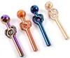 Glass Oil Burners Pipes colorful smoking pipes wholesale handle dry herb Curved Balancer Water pipesc