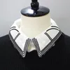 Bow Ties Moda Shinny Fake Yaka Kadınlar Gömleği Yanlış Tie Vintage Bluz Üstler Çıkarılabilir Kolye Giysileri Aksesuarları