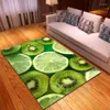 Tapetes de fruta nórdica Lemons 3D Sofá de flanela macia para crianças Tapetes de quarto Decoração de casa moderna e para sala de estar