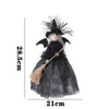 Christmas Decorations Halloween Witch W/ Broom Tree Table Decor Ornament Doll Home Party Decoration 2022