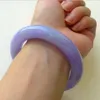 Bracciale rigido con barra tonda in giada lavanda viola naturale Myanmar da 5664 mm2910380