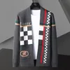남성 스웨터 새로운 럭셔리 카디건 패션 브랜드 가을 디자이너 카디건 플러스 크기 스 플린트 컬러 니트 재킷