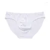 Slips hommes slips sous-vêtements en soie glacée U poche convexe Lingerie mince été respirant sans couture solide taille basse culotte