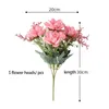 Faux Floral Greenery 12 Piece Artificial Flowers Silk Common Freesia 5 Head Fake Plant Bouquet Asian Style Christmas Home Wedding Decoration Accessories J220906